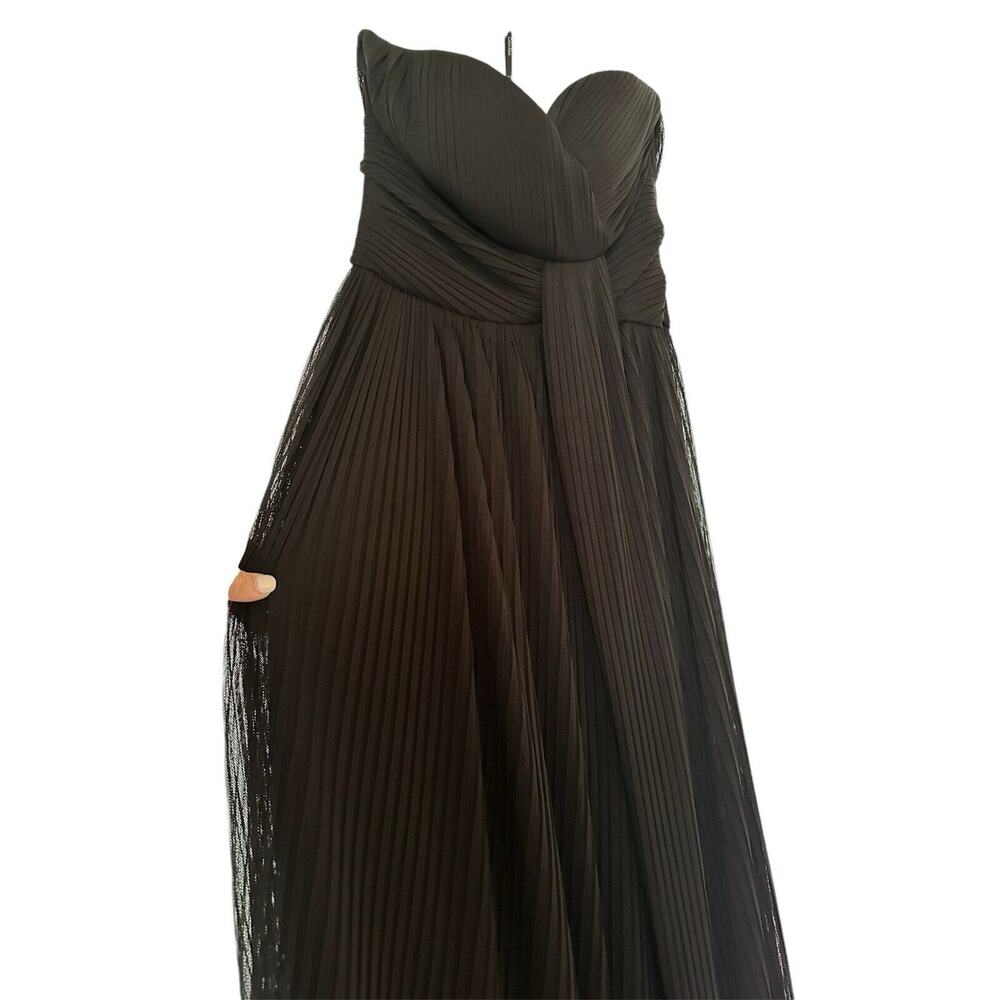 Calvin Klein Strapless Dress Size 10 Black Stretch Chiffon Evening Gown Formal - Picture 10 of 10